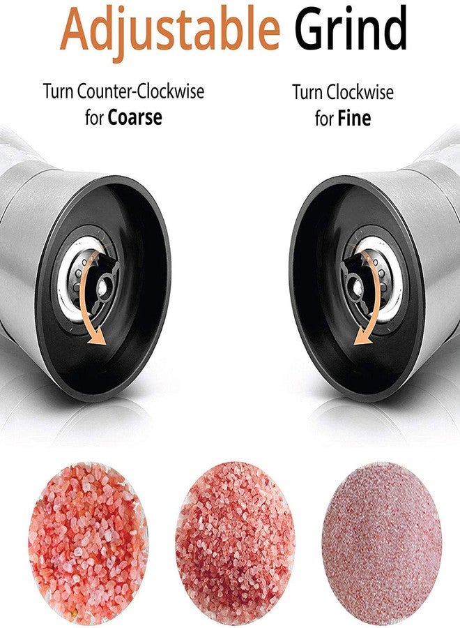 Elvana Salt and Pepper Crusher - Salt and Pepper Shakers with Adjustable Coarseness by Ceramic Rotor - Stainless Steel Pepper Mill Shaker and Salt Crushers Mills 1 pcs Set - Image 4